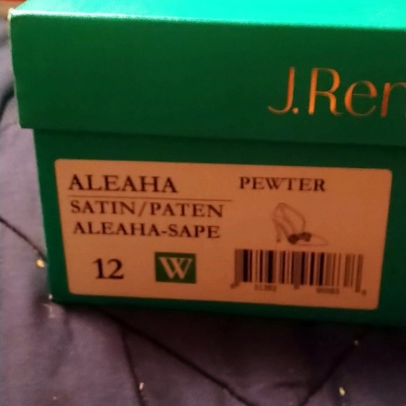 J. Renee Aleaha Pewter Satin Dorsay Heel Pumps Size 12w With Box - Picture 9 of 9